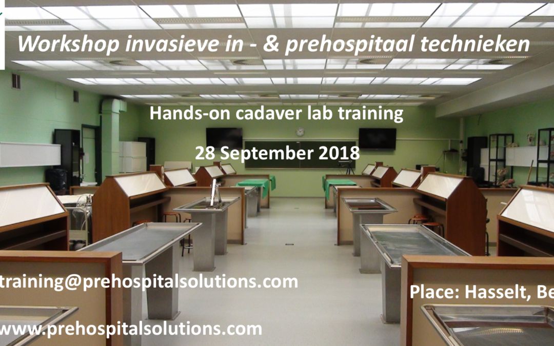 Op 28 september eerste workshop invasieve in- & prehospitaal technieken
